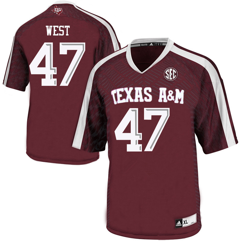 Men #47 Ethan West Texas A&M Aggies College Football Jerseys Sale-Maroon